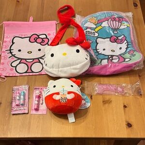 NWT! Hello Kitty Lot - Backpack, String Backpack, Plush Crossbody, Squishmallow